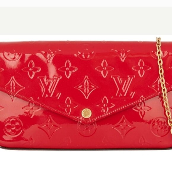 LOUIS VUITTON 3 Piece Set Red Felice Monogram Pochette - Picture 12 of 15